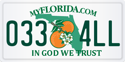 FL license plate 0334LL
