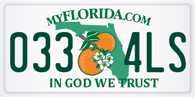 FL license plate 0334LS