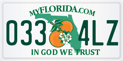 FL license plate 0334LZ