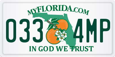 FL license plate 0334MP