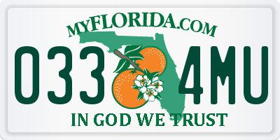 FL license plate 0334MU