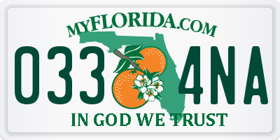 FL license plate 0334NA