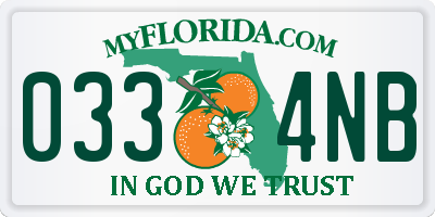 FL license plate 0334NB