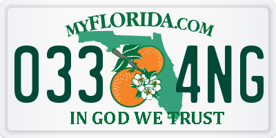 FL license plate 0334NG