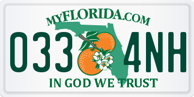 FL license plate 0334NH