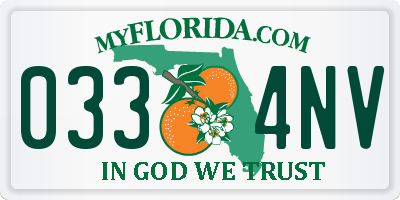 FL license plate 0334NV
