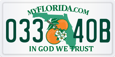 FL license plate 0334OB