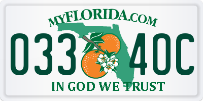 FL license plate 0334OC