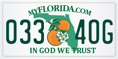FL license plate 0334OG