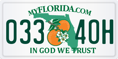 FL license plate 0334OH
