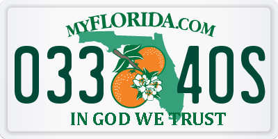 FL license plate 0334OS