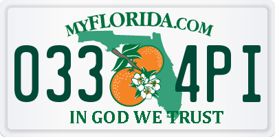 FL license plate 0334PI