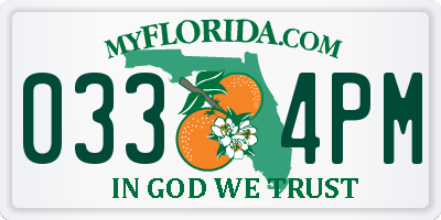FL license plate 0334PM