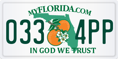 FL license plate 0334PP