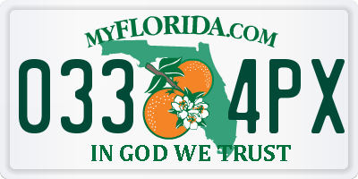 FL license plate 0334PX