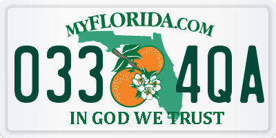 FL license plate 0334QA
