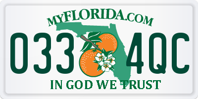 FL license plate 0334QC
