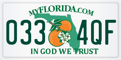 FL license plate 0334QF