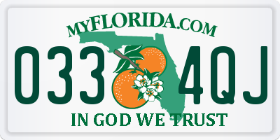 FL license plate 0334QJ