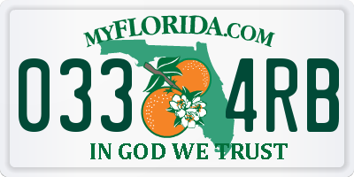 FL license plate 0334RB