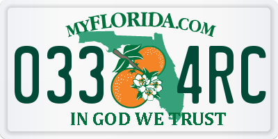 FL license plate 0334RC