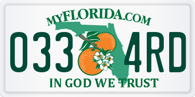 FL license plate 0334RD