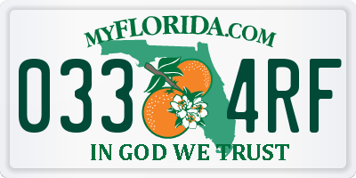 FL license plate 0334RF