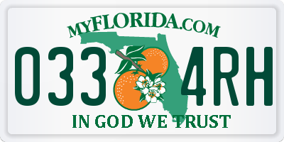 FL license plate 0334RH
