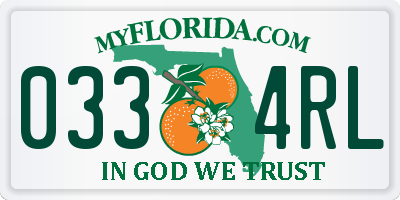FL license plate 0334RL
