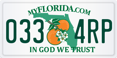 FL license plate 0334RP
