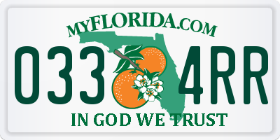 FL license plate 0334RR