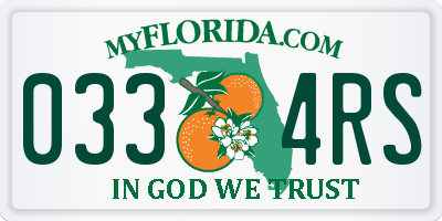 FL license plate 0334RS