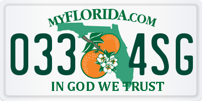 FL license plate 0334SG