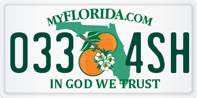 FL license plate 0334SH