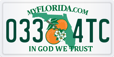FL license plate 0334TC