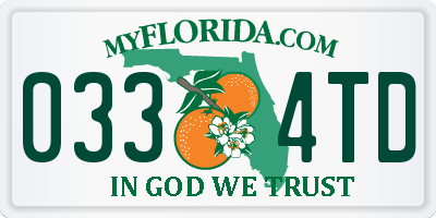 FL license plate 0334TD