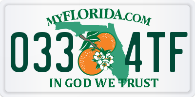FL license plate 0334TF
