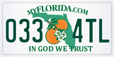 FL license plate 0334TL