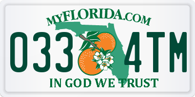 FL license plate 0334TM