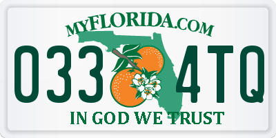 FL license plate 0334TQ