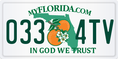 FL license plate 0334TV