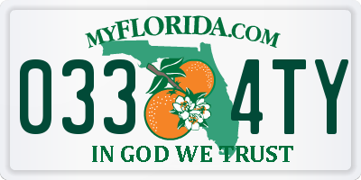 FL license plate 0334TY