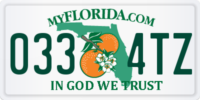 FL license plate 0334TZ