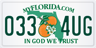 FL license plate 0334UG