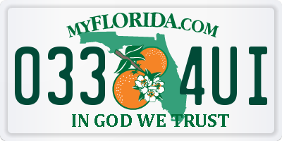 FL license plate 0334UI