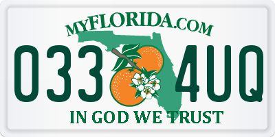 FL license plate 0334UQ