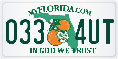 FL license plate 0334UT