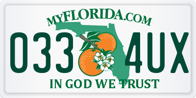 FL license plate 0334UX