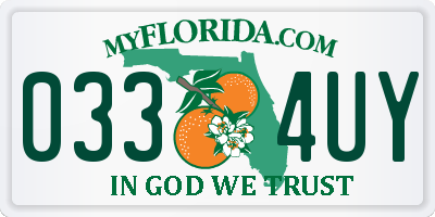 FL license plate 0334UY