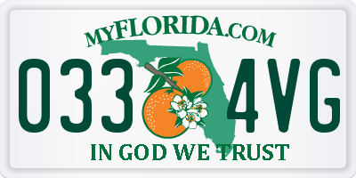 FL license plate 0334VG